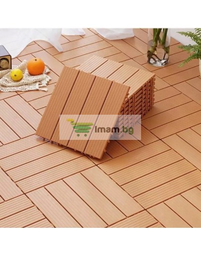 Декинг плочки светло кафяви WPC